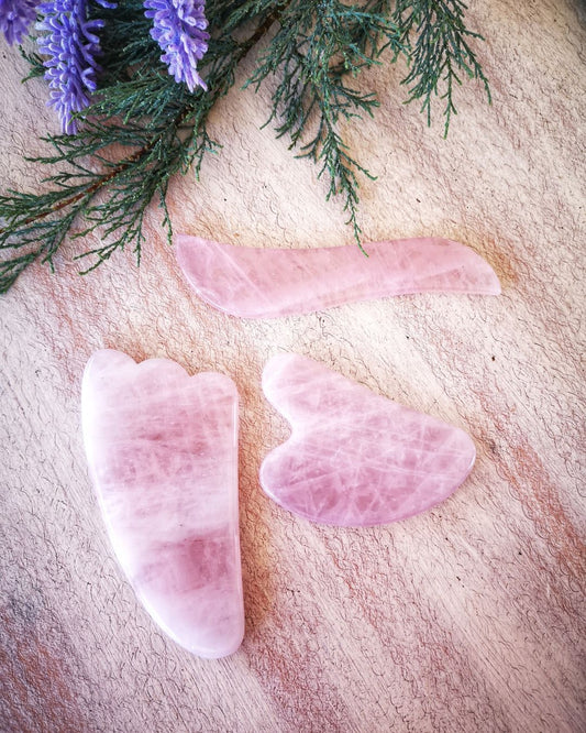 Komplet 3 gua sha plošcic roževec