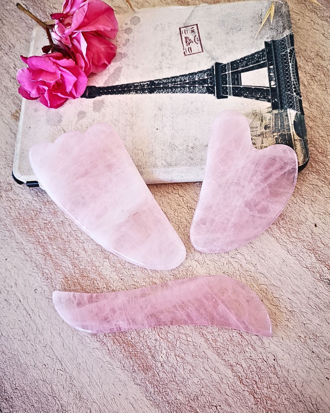 Komplet 3 gua sha plošcic roževec