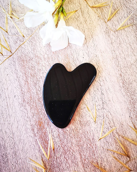 Srce črni obsidian gua sha
